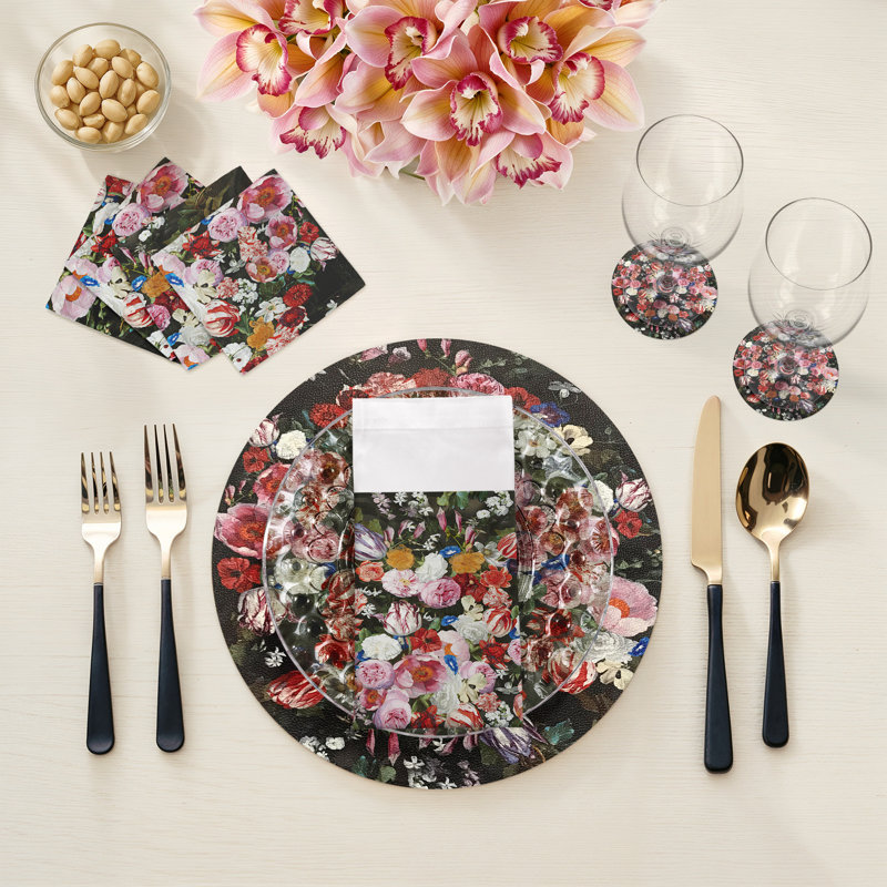 Festoon Flowers Pebble 16" Vinyl Placemat