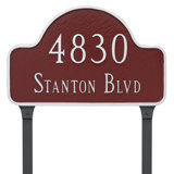 Estate Two-Line Lexington Arch Address Sign Plaque with Lawn Stakes