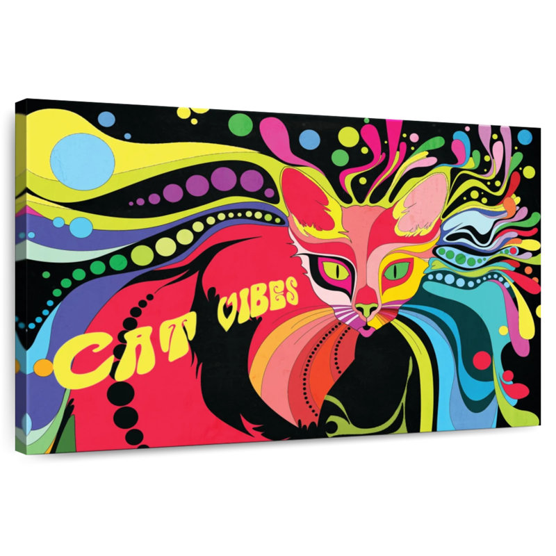 Brampt Psychedelic Cat Vibes, 20" H x 30" W