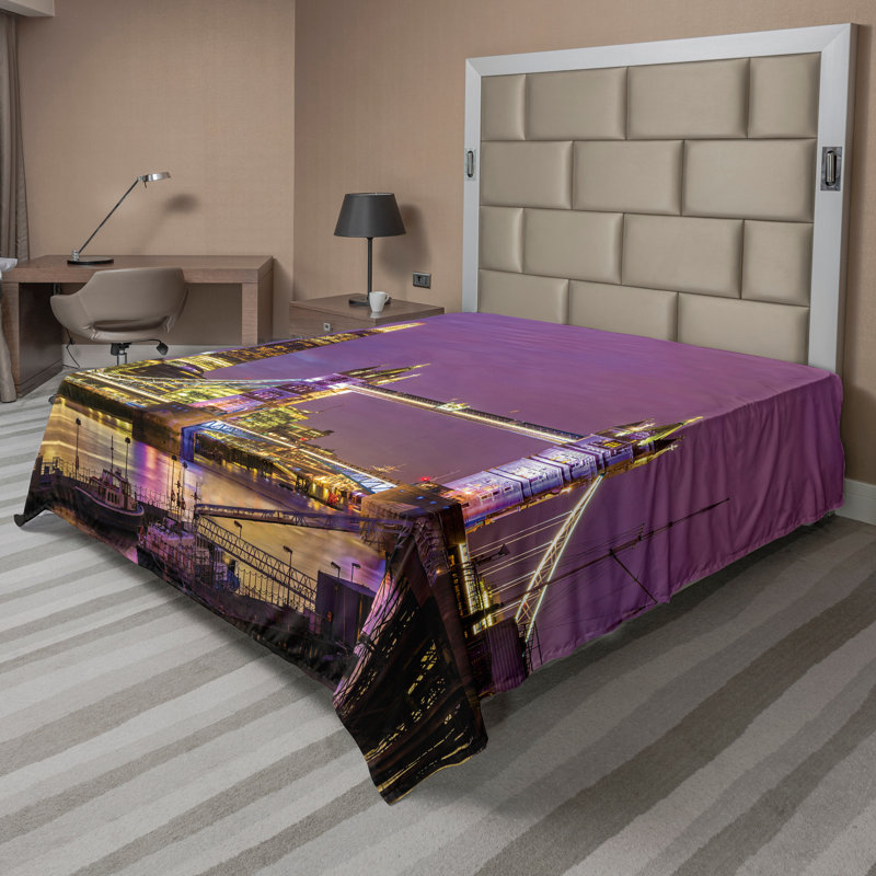 Ambesonne Europe - Tower Bridge - Londres, Drap plat de taille double