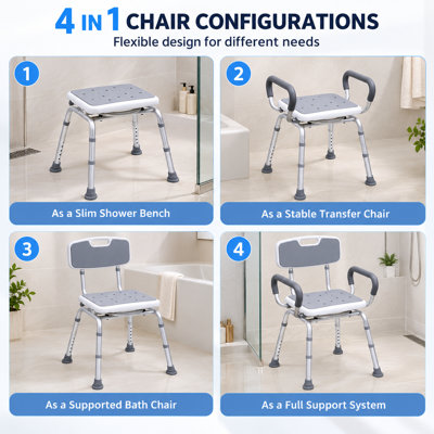 Shower Chair with Arms & Back