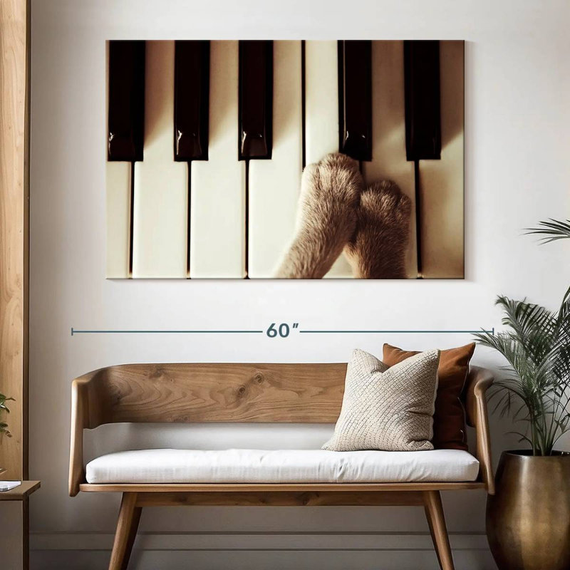Abarca Paws On Piano, 34" H x 51" W