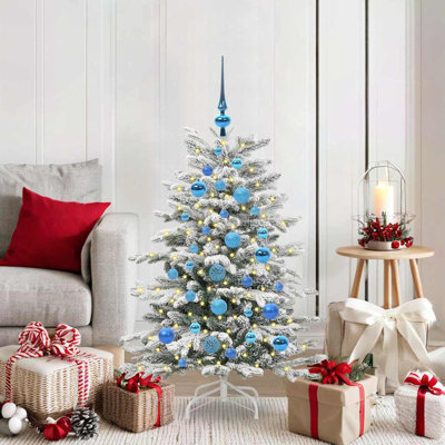 Artificial Hinged Christmas Tree White PE and PVC