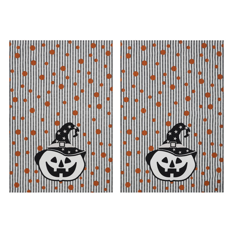 Ensemble de 2 serviettes à thé Witchy Pumpkins