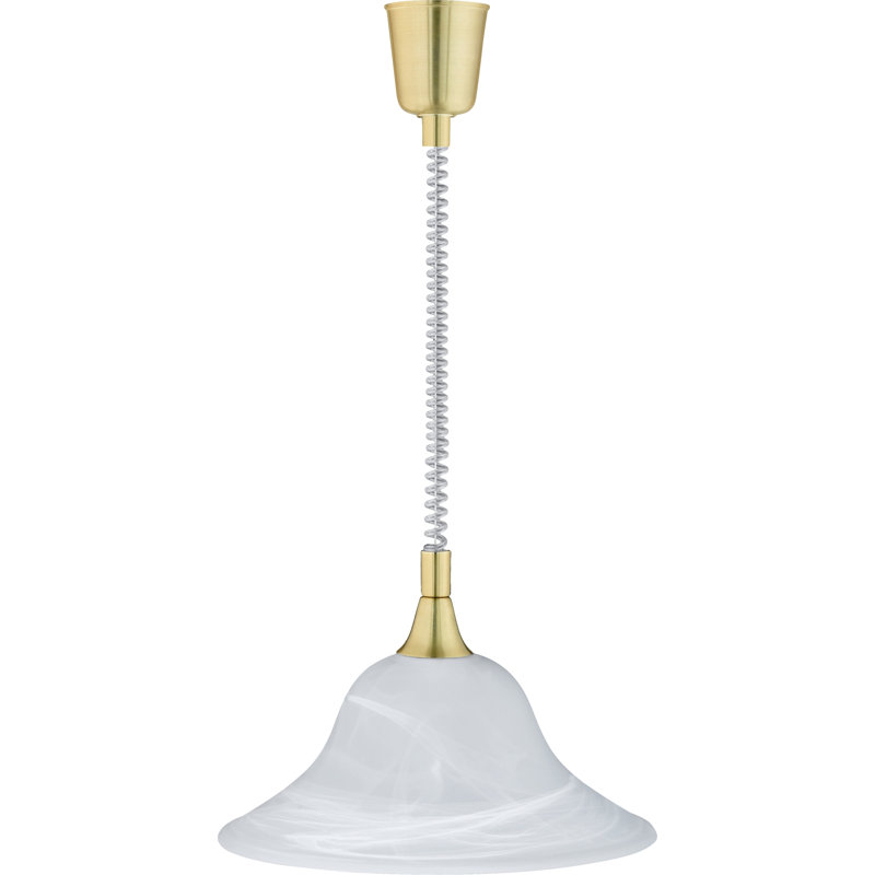 Davidson 1 - Light Cone Pendant, Alabaster white and matte brass