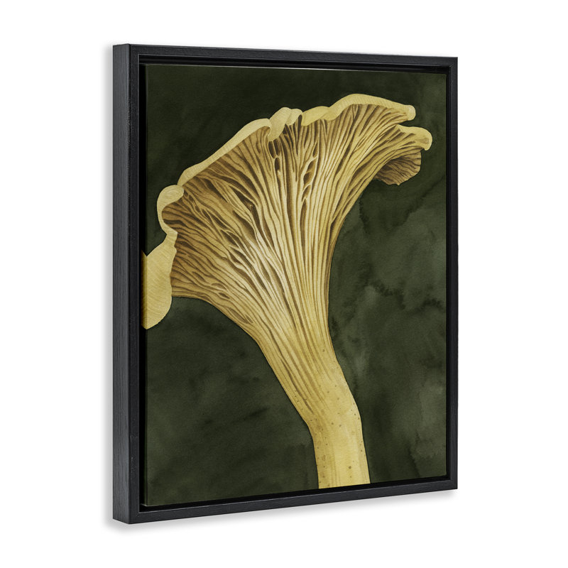 "Chantarelle Mushroom Sprout", art mural sur toile flottante, design par Grace Popp, H 21 po x l 17 po