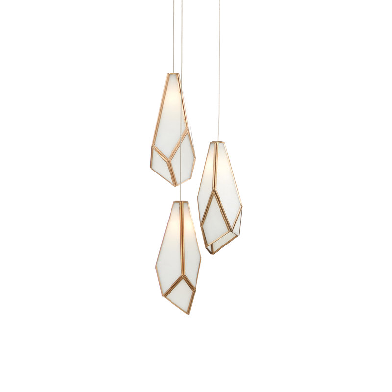 Luminaire suspendu 3 lumières Glace White