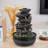 Tabletop Cascading Rock Water Fountain With Led Lights & Pump, 4 Tier Desktop Waterfall Fountains, Relax Meditation Decor For Home, Office, Bedroom & House Warming Gift Idea