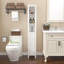 Armoire de salle de bain autoportante 66,92 "avec tablettes réglables - 1 porte mince pour maison, salle de bain, cuisine, véranda