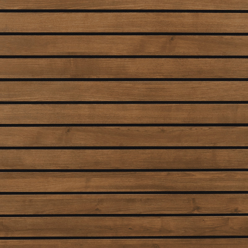 Laminated PVC Slatwall, 48" H x 48" W x 0.50" D, Western Cedar
