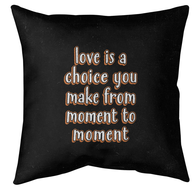Coussin de sol Love is a choice, H 28 po x l 28 po, Orange