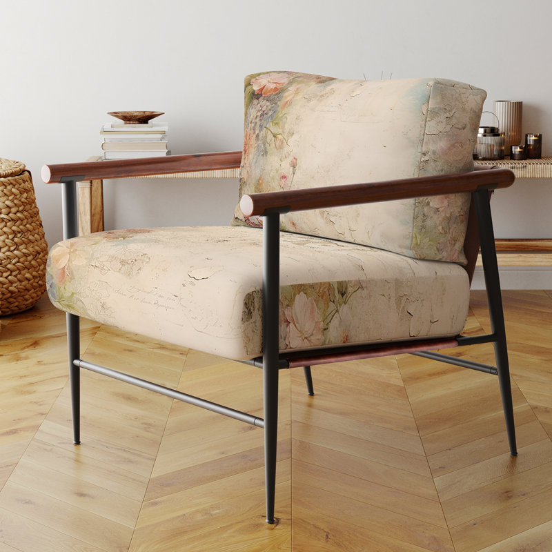 Fauteuil rustique floral, Noir