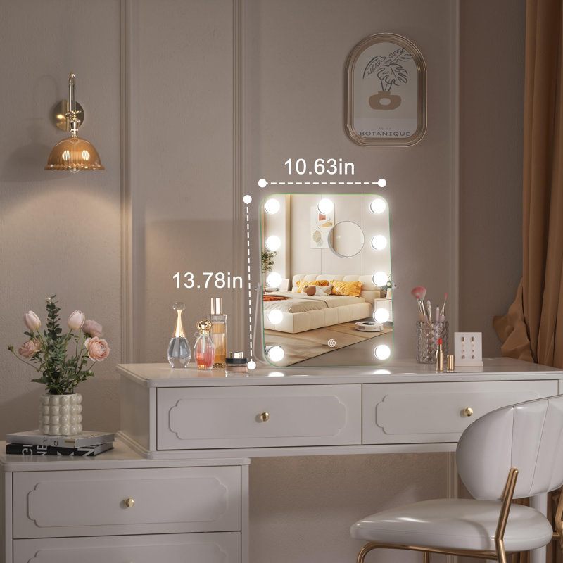 1 Small Metal Rectangle Make up Mirror, 14" x 12"