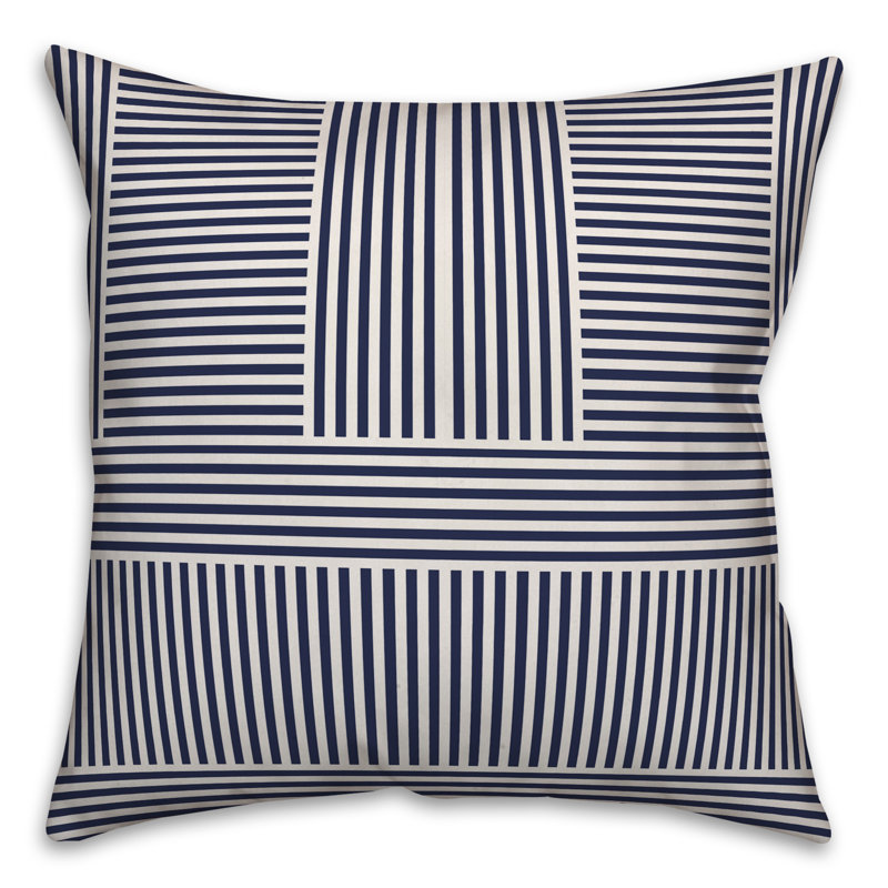  Coussin Block, 16 po x 1 po, Bleu marine