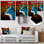 Minimal renard chassant dans la forêt - art mural animal renard-794235754-794235747
