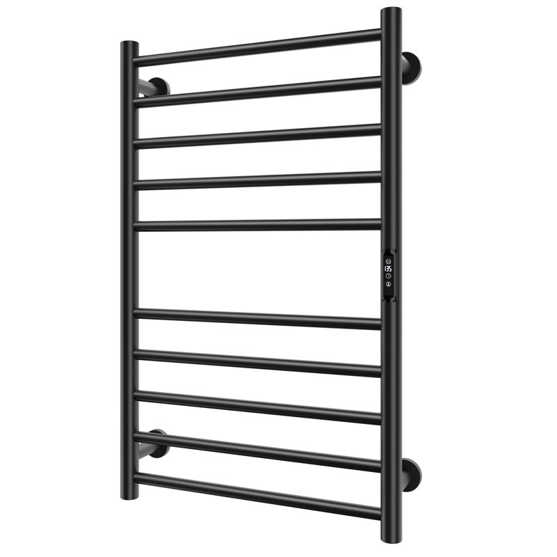 Wall Mount Electric Towel Warmer 10 Bars Heated Towel Rack, Black
