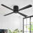 54" 4-Blade Outdoor Ceiling Fan with LED Light, 6-Speed Reversible Motor, Damp Rated Weather Resistant, Remote Control - Energy Efficient Quiet Motor-129517145-129517147