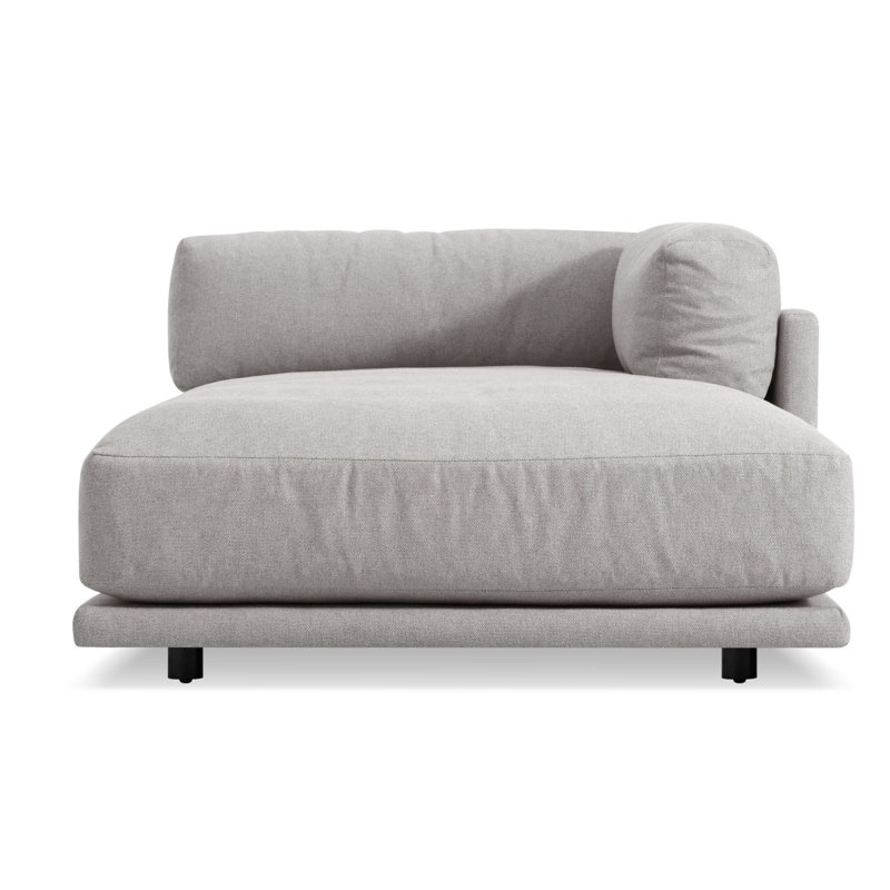 Sunday Chaise Lounge, Agnew Gray Textured Basketweave, Right Hand Facing