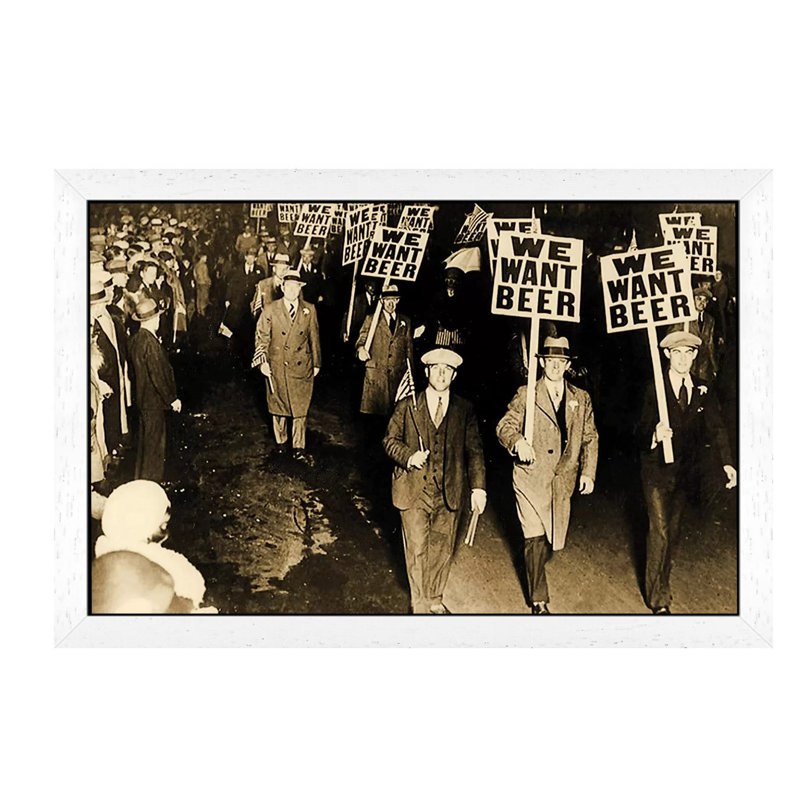 Protest Against Prohibition, New Jersey. 1931 1 Piece Floater Frame Wall Art on Canvas, White Framed