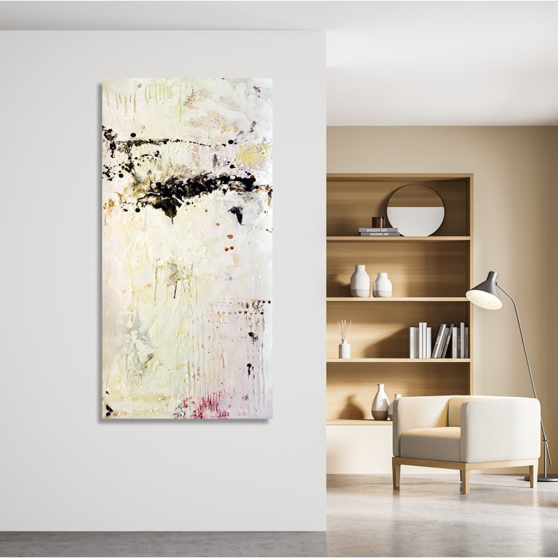 «Ink Wax Paint II» par John Beard - reproduction d'art sur toile, Toile avec cadre blanc, H 72 po x l 36 po x P 1,75 po