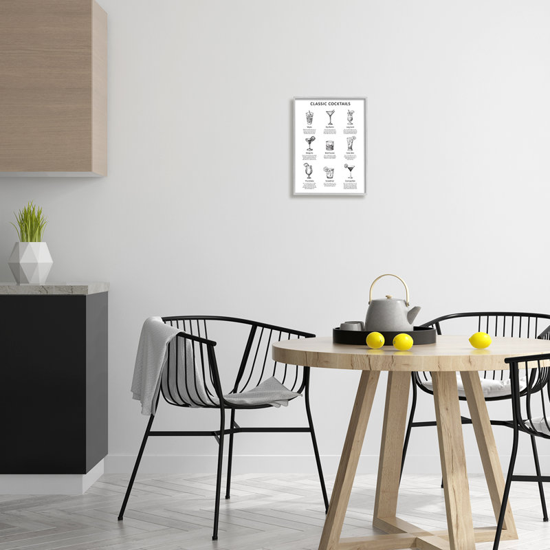 Tablette de cuisine classique avec cocktail mixte, H 14 po x l 11 po x P 1,5 po, Estampe numérique Farmhouse