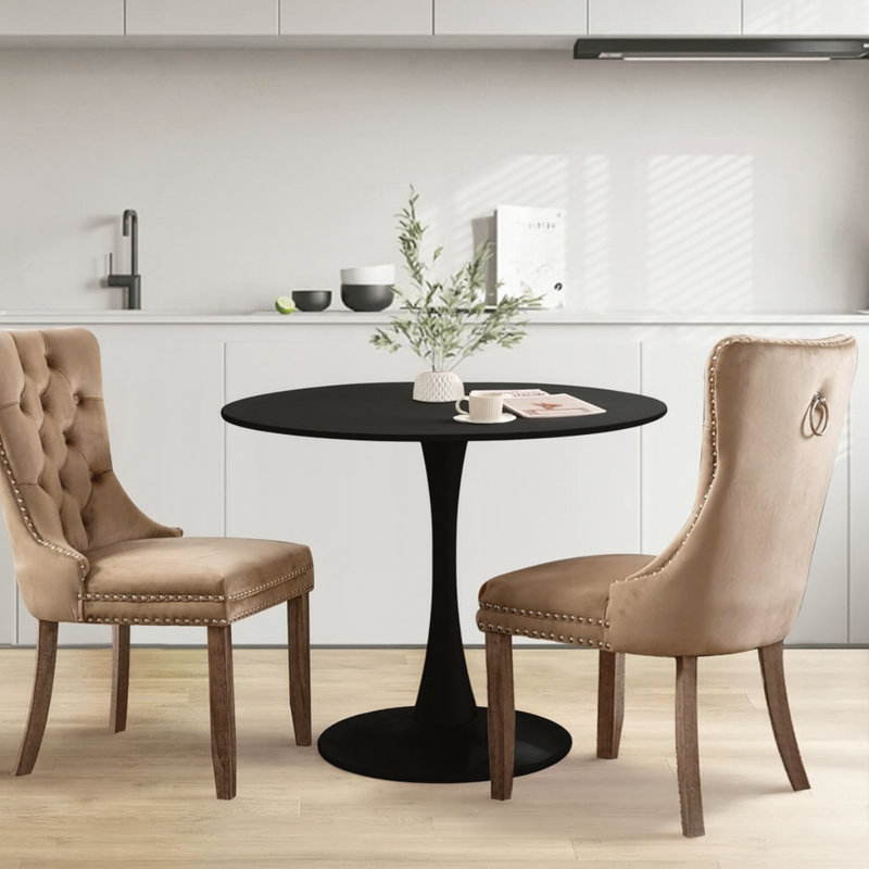 Ensemble de table de salle à manger Aya-Rose, Kaki, Noir