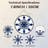 7.8"H Snowflake Pattern Stained Glass Window Panel-774821711