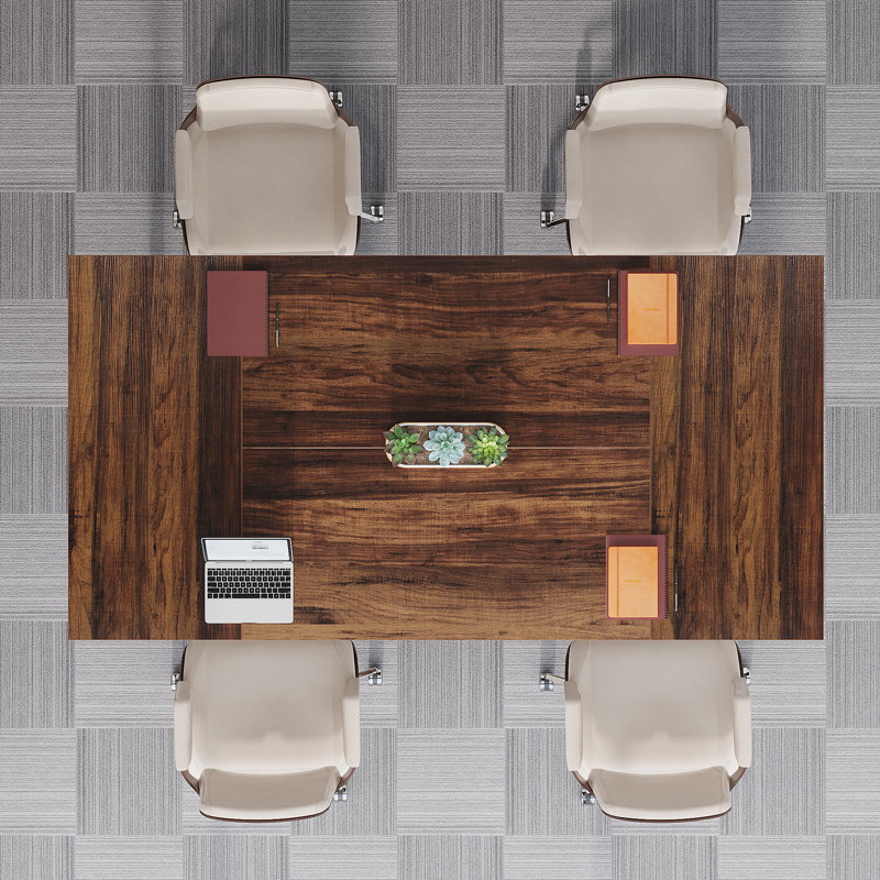 Rectangle 160cm L Computer Table, Brown/White