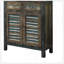 Armoire console en chêne et sarcelle Anqtique
