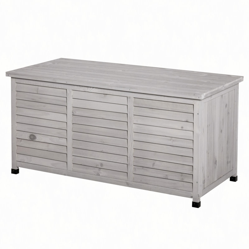 Boîte de rangement en bois 75 gallons, contenant de rangement extérieur avec aération