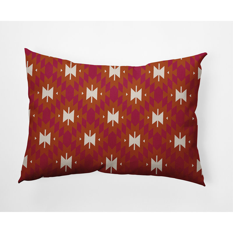 Coussin décoratif intérieur / extérieur Geo Craze, 14 po x 20 po, Poussière d'orange