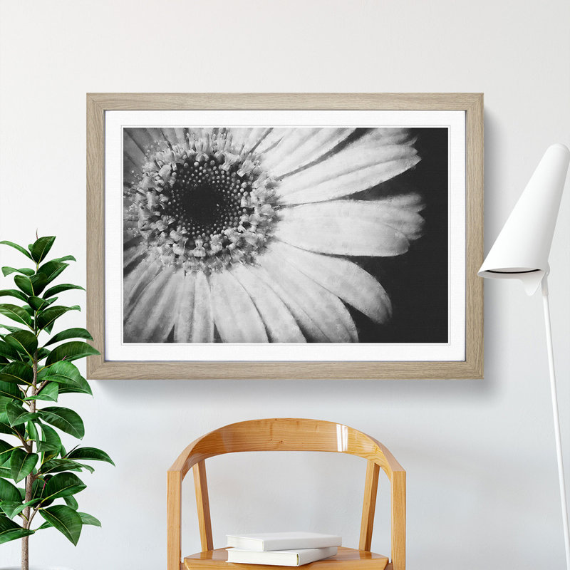 Pretty Flower - Picture Frame Painting Print, Oak Framed, 45cm H x 63cm W x 2cm D