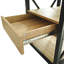 Ensemble de 2 tables de bout modernes avec tiroir - table de chevet pour chambre à coucher et salon, panneau de fibres à densité moyenne en bois naturel et plateau en verre trempé, table d'appoint de style industriel