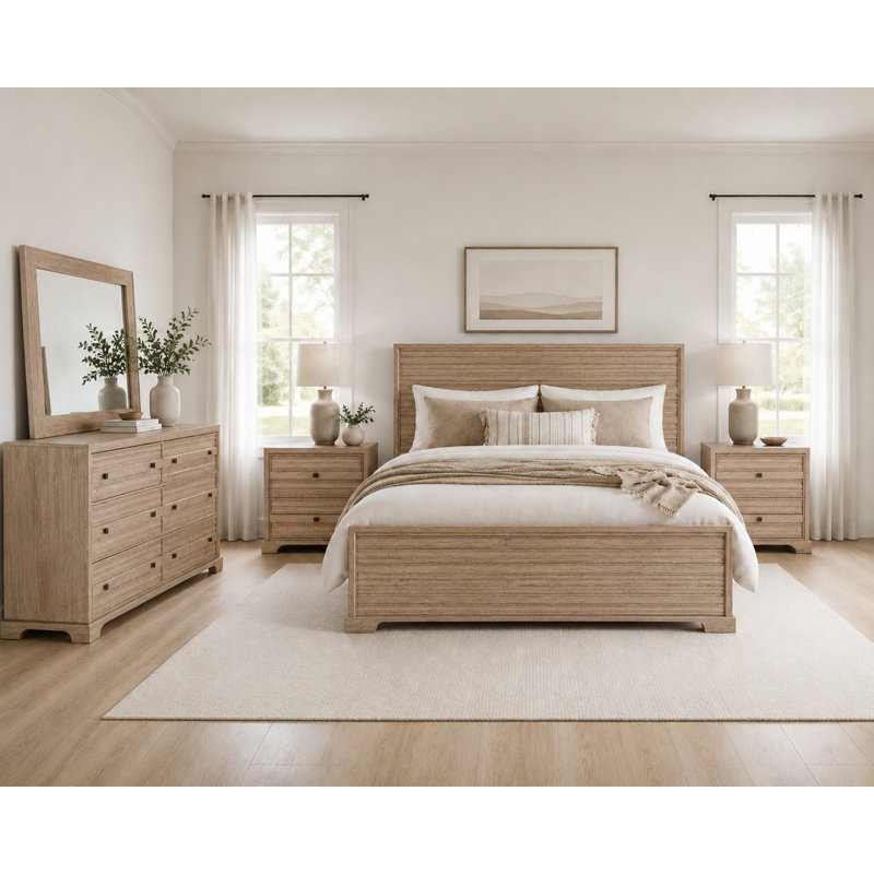 Carmenita 6-Drawer Dresser in Rustic Light Brown, Tan