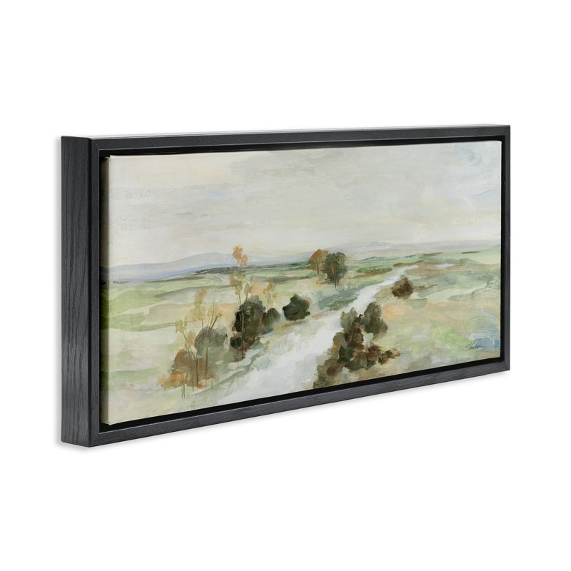  Valley Creek Landscape Floater Canvas Wall Art by Silvia Vassileva, H 14 po x l 31 po, Cadre flottant noir de jais