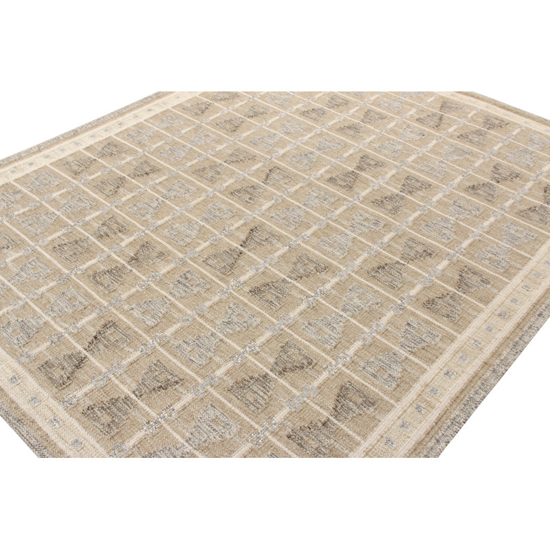 Scandinavian Wool Geometric Area Rug, Rectangle 10' x 14'