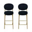 Ensemble de 2 tabourets de bar rembourrés en velours avec tabouret de comptoir rond avec dossier et repose-pieds pour îlot de cuisine-1217596337