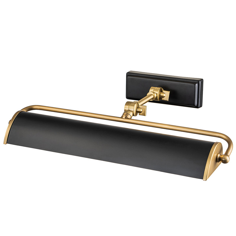 Winchfield Wall Mount Picture Light, Matte Black/Aged Brass