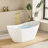  60'' L X 28.74'' W  Freestanding Soaking Bathtub In Glossy White, 100% Pure Virgin Acrylic With Drain & Integrated Overflow