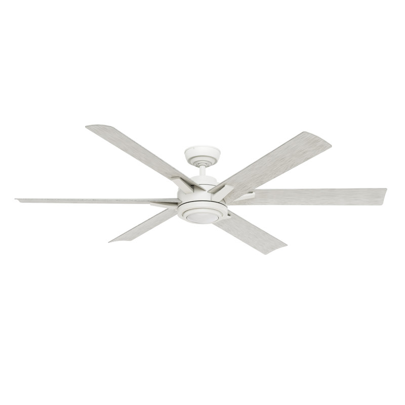 Casablanca 65 inch Melia ENERGY STAR®  Damp Rated Ceiling Fan with Lights and Wall Control, White