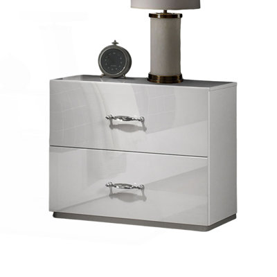 Contemporary Style 1Pc High Gloss Nightstand, Bed Side Table