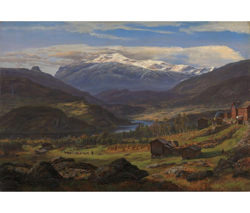 "From Hjelle in Valdres" par Johan Christian Dahl, reproduction d'art sur toile tendue avec châssis, H 24 po x l 17 po