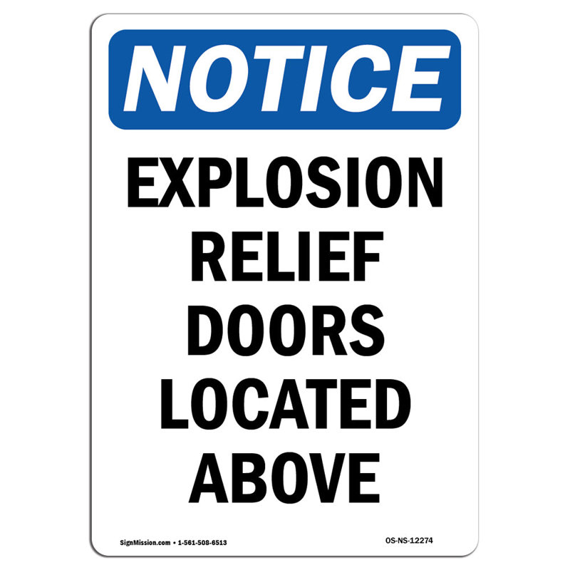 Portes anti-explosion situées au-dessus de l'enseigne