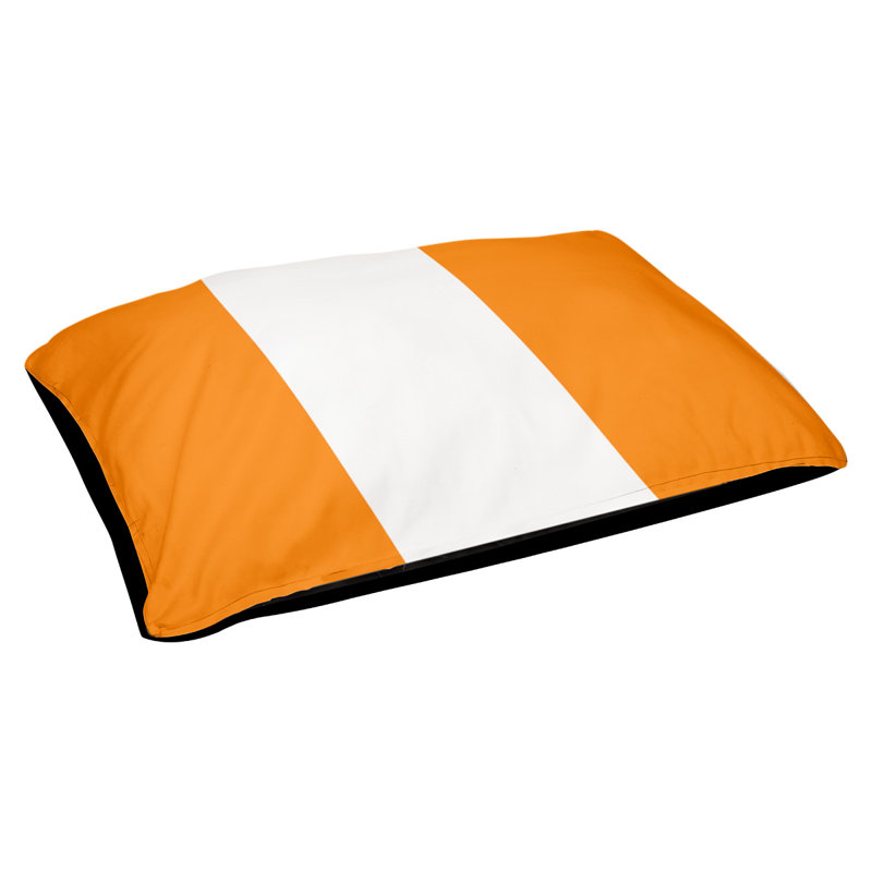 Coussin Golden State, Moyen (l 28 po x P 18 po x H 6 po), Orange / blanc / orange