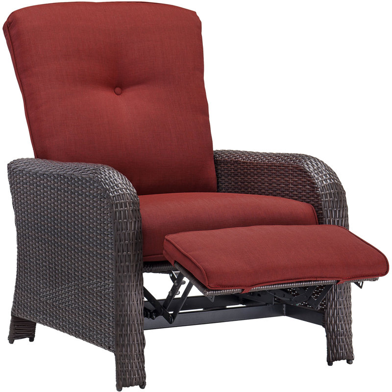 Amarys Metal Outdoor Lounge Chair, Red