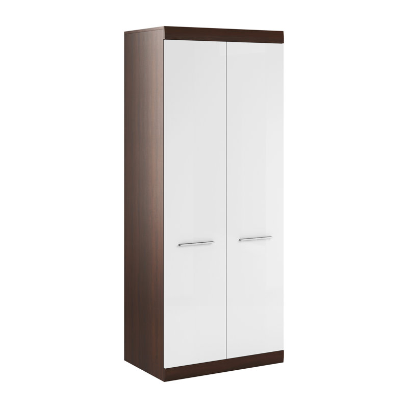 Waltia 2 Door Manufactured Wood Wardrobe, Oak/White