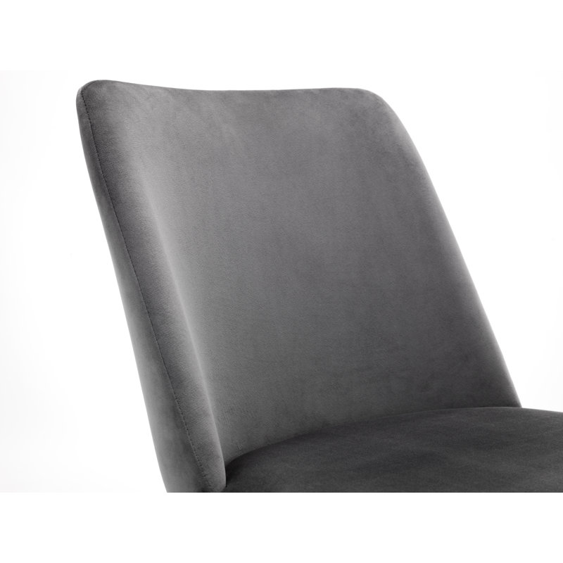 Gerson 127cm H Velvet Upholstered Side Chair in Blue, Grey