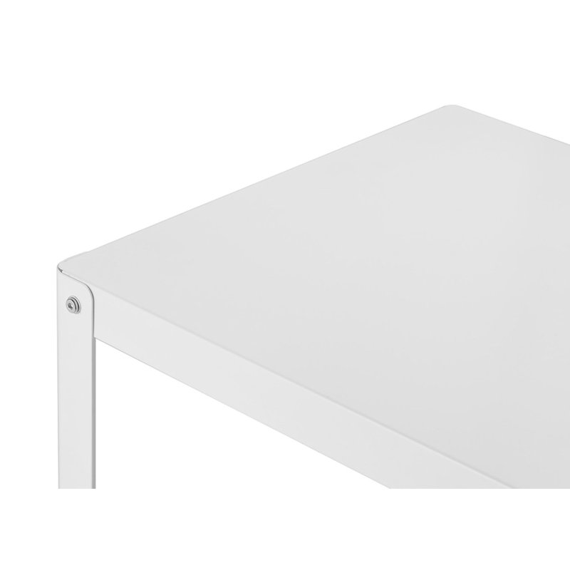 White Powder-Coated Metal Utility Cart with Adjustable Shelf