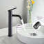 Robinet pour salle de bain à poignée simple - 1 trou, noir mat, évier résistant à la corrosion, surface facile à nettoyer, acier inoxydable-128724298