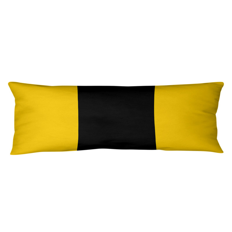 Stripes Medium Polyester/Polyfill Body Pillow, Yellow/Black Middle, Oklahoma Pistol